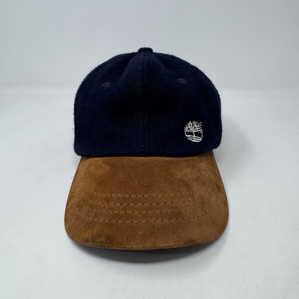 Vintage Timberland WeatherGear Baseball Hat Suede Brown and Blue Rare Adjustable